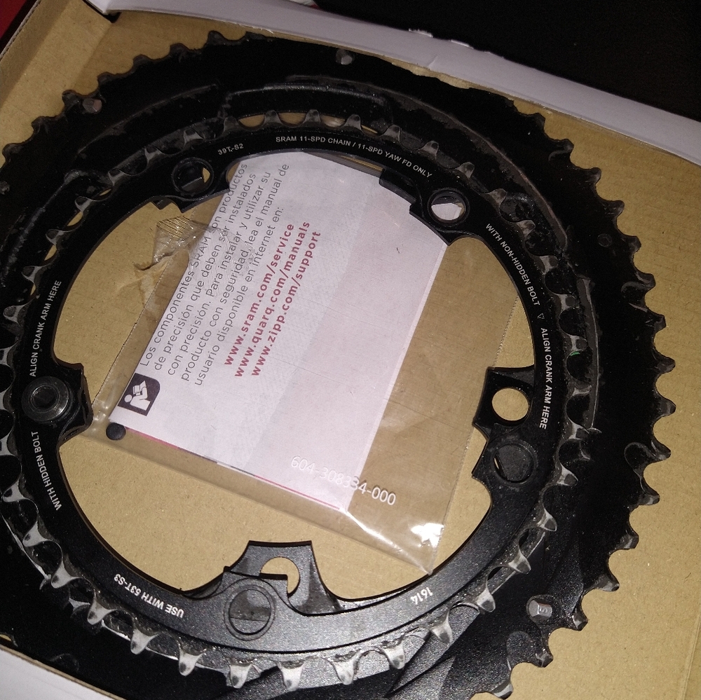 SRAM 22 force chain rings 11 speed 53 39